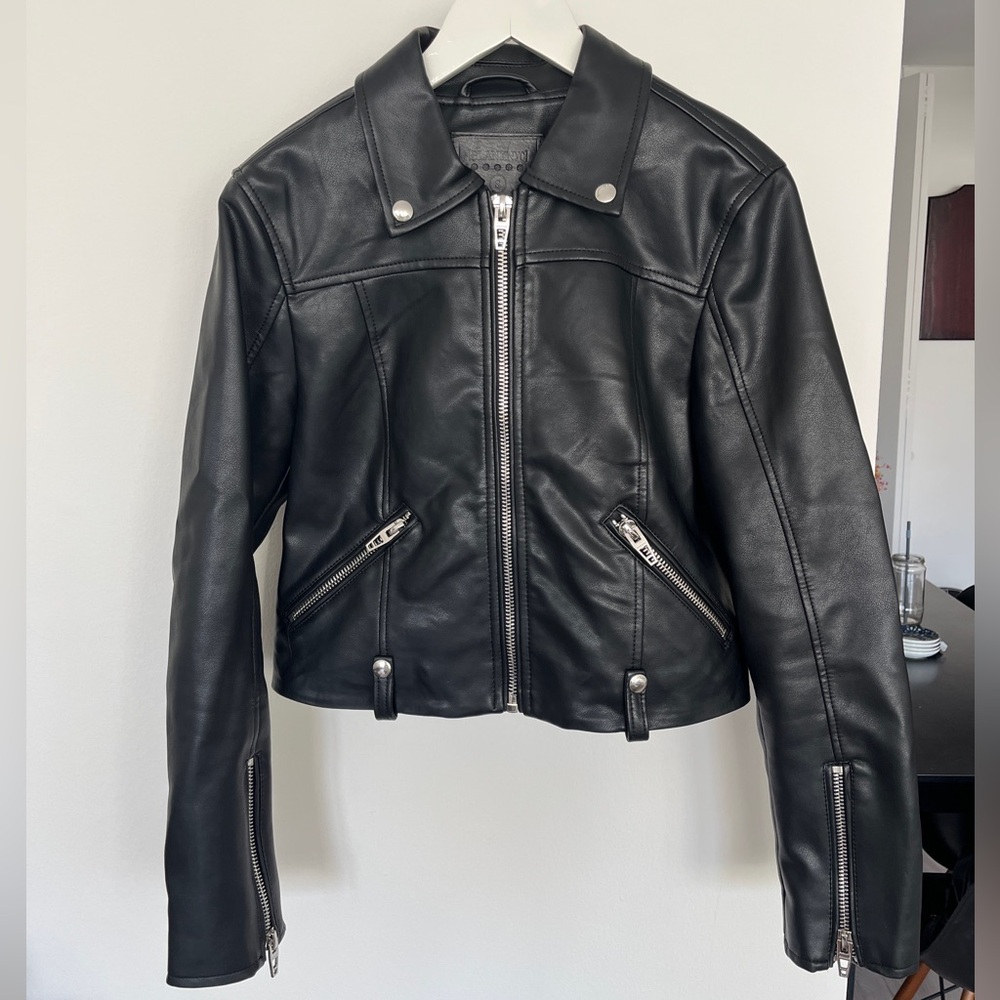 BLANKNYC | Over the Moon Faux Leather Jacket Black Size S - Picture 2 of 8